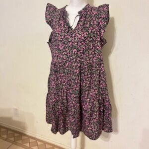 Women's Floral Printed Flying Sleeves Dress